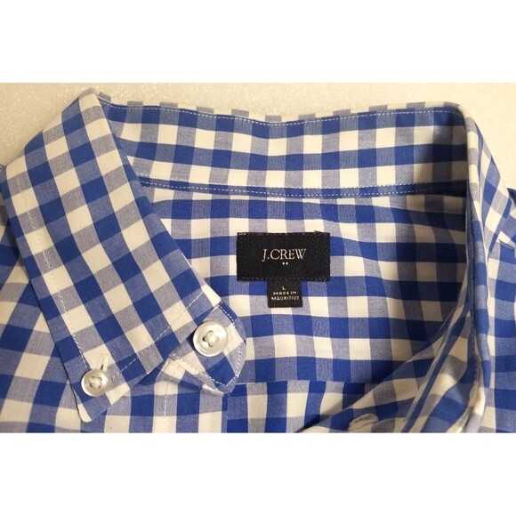 J Crew Shirt Men's Blue Check Long Sleeve Reg Fit Button Down Large Casual   T20 - Picture 3 of 6